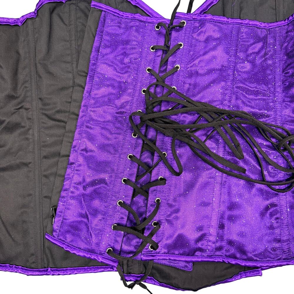 Lavish Daisy Corset 4XL Purple Glittery Witchy Halloween - Picture 6 of 8